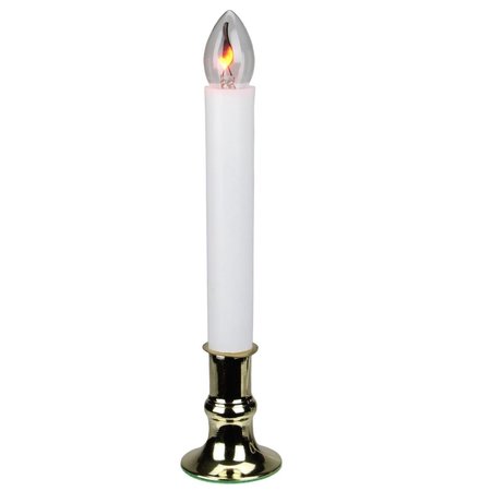 GO-GO 8.75 in. Flicker Flame Christmas Candle Lamp, White & Gold GO2097476